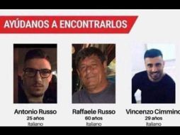 Familiar de los tres italianos desaparecidos urgen a la autoridad mexicana que den con su paradero. EFE / ARCHIVO