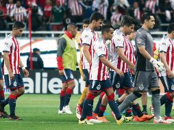 Pobre desempeño. Los jugadores del Guadalajara mantuvieron un nivel futbolístico bajo durante febrero y los primeros días de marzo. MEXSPORT