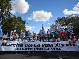 Durante la manifestación se mostraron grandes carteles con las leyendas 