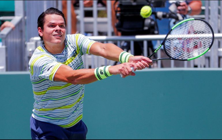 Raonic se medirá en cuartos contra el ganador del partido entre el argentino Juan Martín Del Potro y el serbio Filip Krajinovic. EFE / E. S. Lesser