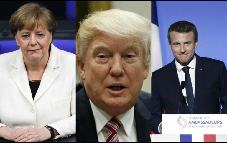 Trump conversó por teléfono de manera separada con Merkel y Macron. ESPECIAL