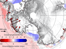 La gráfica muestra el desplazamiento de hielo vista desde el satélite CrioSat-2. ESPECIAL / www.esa.int