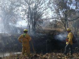 Tras dos horas de trabajos, personal de bomberos lograron extinguir el siniestro en el lugar. ESPECIAL/