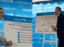 Anaya y Meade en Unicef México. TWITTER / @RicardoAnayaC / @JoseAMeadeK