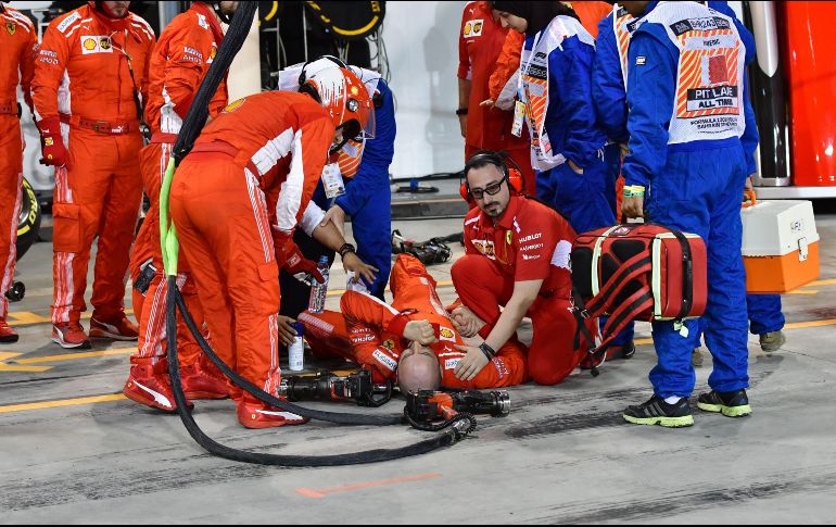 Tras el incidente, Raikkonen se vio obligado a abandonar la carrera. EFE/G. Cacace
