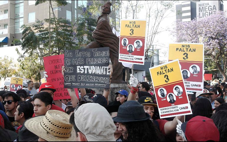 El pasado 19 de marzo los tres estudiantes fueron privados de la libertad y desaparecidos posteriormente en Tonalá.  EL INFORMADOR / ARCHIVO