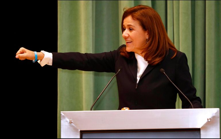 La exprimera dama sostuvo una plática con estudiantes de la Universidad de las Américas Puebla. SUN / Y. Xolalpa