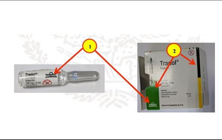 El producto presenta diferencias en el empaque primario y secundario, como son colores distintos al original, diferencias en la ampolleta y en su contenedor plástico. ESPECIAL/TWITTER