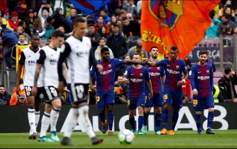 El club azulgrana supera de esta forma la anterior mejor marca (38 partidos), que había logrado la Real Sociedad entre 1979 y 1980. EFE / Q. García