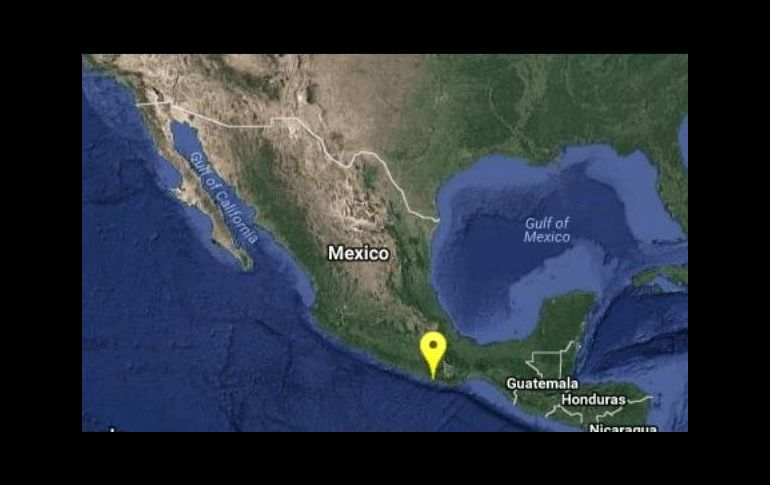 Mapa proporcionado por el Sismológico que muestra la ubicación del temblor. TWITTER/@SSNMexico