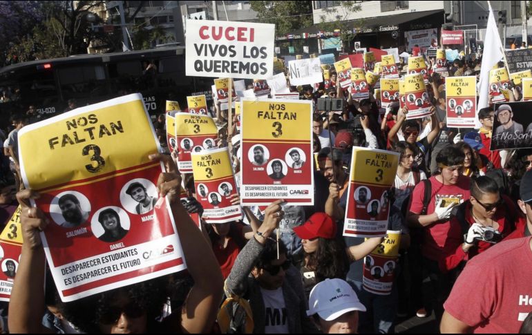 Ambos organismos ponen especial énfasis en la resolución del caso de los tres estudiantes de cine desaparecidos. EL INFORMADOR / ARCHIVO