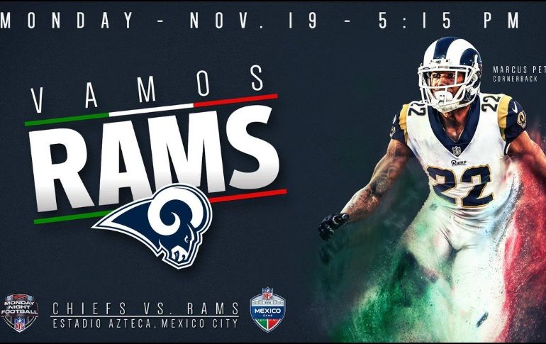 Por tercer año consecutivo, la temporada regular de la NFL visitará nuestro país. TWITTER/@RamsNFL