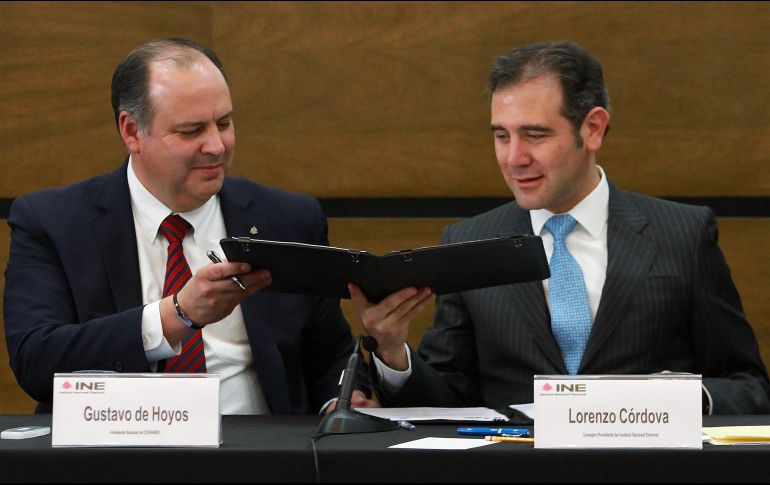 La Coparmex y el INE firmaron un acuerdo de colaboración. NOTIMEX/F. Estrada
