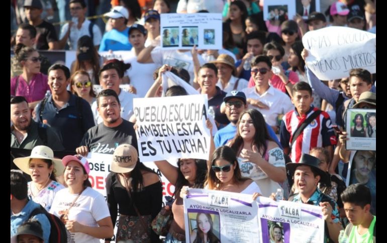 La Federación de Estudiantes Universitarios de la UdeG; el ITESO y la Univa convocaron a la protesta. EL INFORMADOR/E. Barrera