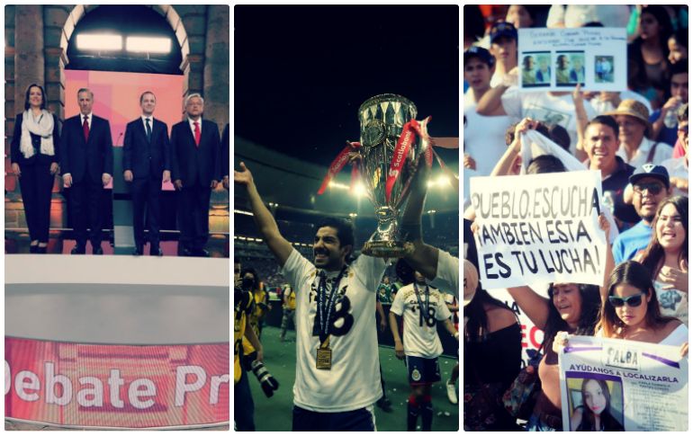 El debate presidencial, Chivas en la final de Concachampions y el caso de los estudiantes desaparecidos en Tonalá, fueron los temas informativos de la semana. ESPECIAL