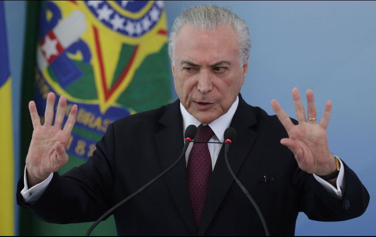Michel Temer dijo que las acusaciones son mentiras y criticó el hecho de que se haya implicado a su familia. AP / E. Peres