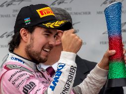 Pérez logró el octavo podio de su carrera. EFE / S. Suki