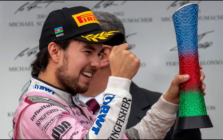 Pérez logró el octavo podio de su carrera. EFE / S. Suki
