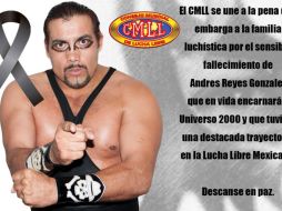 El Consejo Mundial de Lucha Libre lamentó en redes sociales el deceso del luchador, quien debutó como profesional en 1985. TWITTER / @CMLL_OFICIAL