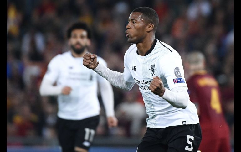 Georginio Wijnaldum celebra tras anotar el segundo gol del Liverpool. AFP/F. Monteforte