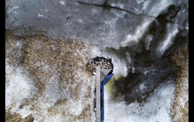En este archipiélago, patrimonio mundial de la UNESCO, el lento deshielo va cambiando el paisaje, como se aprecia desde tomas aéreas. AFP/O. Morin