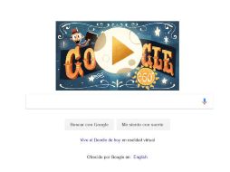 En su página principal, la compañía publica un video de la película ''Viaje a la Luna'', que puede ser apreciado en su vista de 360 grados. ESPECIAL / google.com.mx