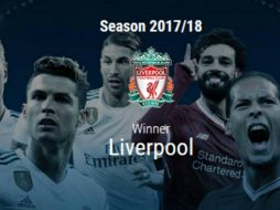 Por alguna razón, el sitio web oficial dio como ganador al Liverpool, a tres semanas de que dispute la final contra el Real Madrid. ESPECIAL /