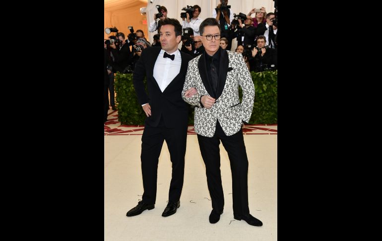 Jimmy Fallon y Stephen Colbert. AP/C. Sykes