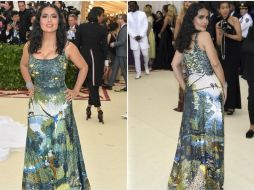 Salma Hayek vistió un ceñido diseño de la firma Altuzarra. ESPECIAL