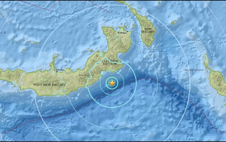 El USGS localizó el hipocentro a 10 kilómetros de profundidad en el mar. ESPECIAL/USGS