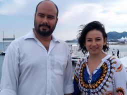 Cineastas. Ciro Guerra y Cristina Gallego posan previo a la exhibición. AFP/A. Pelegri