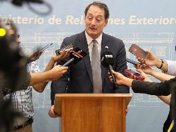 El canciller paraguayo ofreció una rueda de prensa donde habló sobre el cambio de la embajada a Jerusalén. EFE / A. Peña