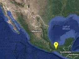 Imagen proporcionada por autoridades que muestra el sitio del epicentro. TWITTER/@SismologicoMX