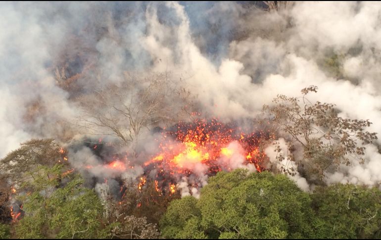 Lava en una vista de ayer del volcán. AFP/US Geological Survey