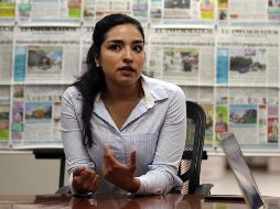 Valeria Ávila, candidata del PRD a la alcaldía de Guadalajara, apuesta por un sistema policial que funcione como las plataformas de transporte. EL INFORMADOR/E. Barrera