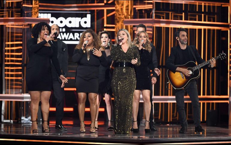 Kelly Clarkson es la presentadora de los premios Billboard 2018. AFP / E. Miller