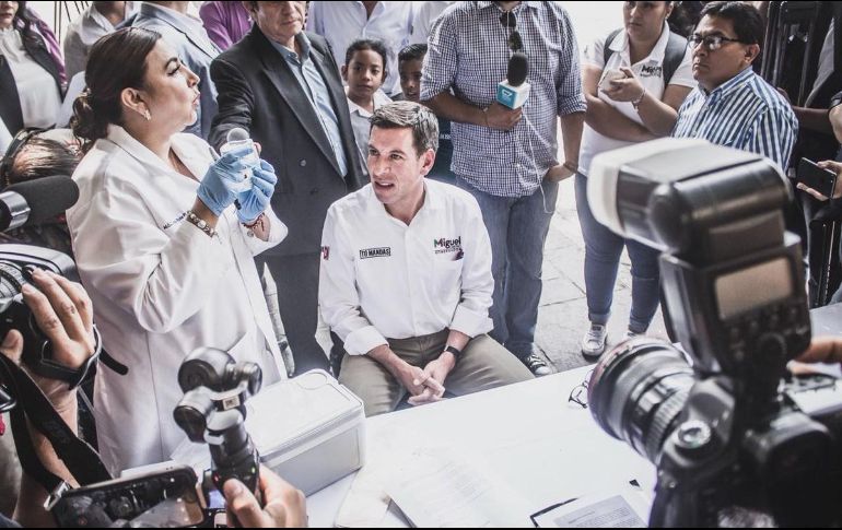 El llamado del aspirante tricolor no tuvo eco y a la cita no acudió ningún otro candidato. Cortesía / PRI Jalisco