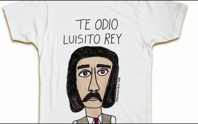 Ropa. Playera con la frase “Te odio Luisito Rey”. ESPECIAL