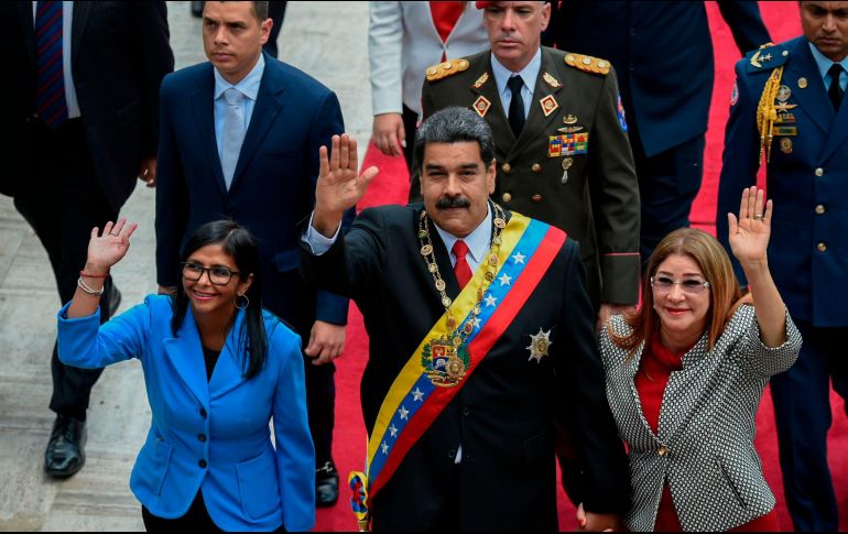 Maduro se presenta en la Plenipotenciaria Asamblea Nacional Constituyente juramentándo como Presidente Reelecto de la República Bolivariana de Venezuela para el periodo 2019-2025.  AFP / F. Parra