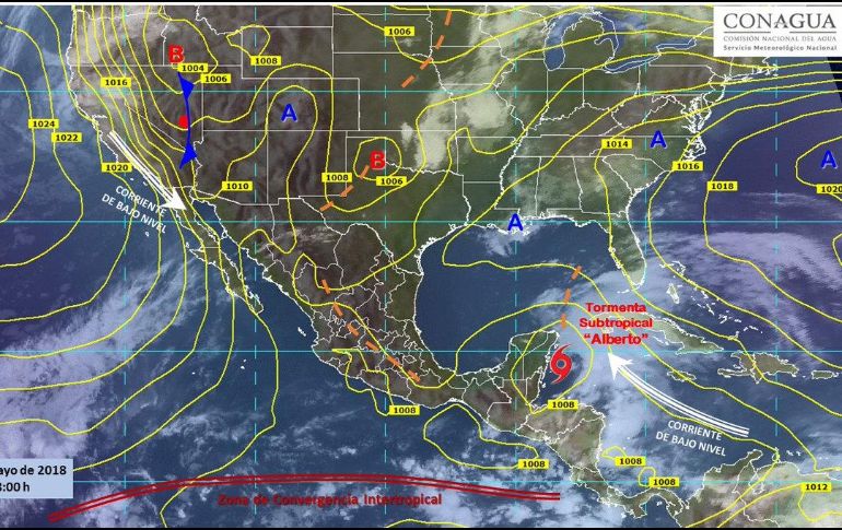 Durante la sesión del Consejo Nacional de Protección Civil, el funcionario federal anunció que este día se formó la primera tormenta subtropical en el Caribe, de nombre “Alberto”. TWITTER / @conagua_clima