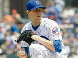 Kyle Hendricks. El abridor de los Cachorros toleró sólo dos hits en siete entradas. AP
