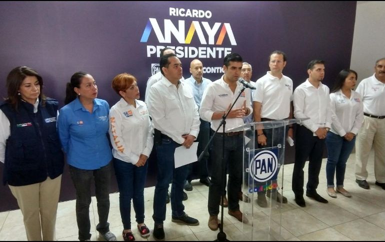 En el Comité Directivo Estatal del PAN, dirigentes y candidatos a diversos cargos, exigieron al Gobierno del Estado garantizar la seguridad del proceso electoral. EFE / ESPECIAL