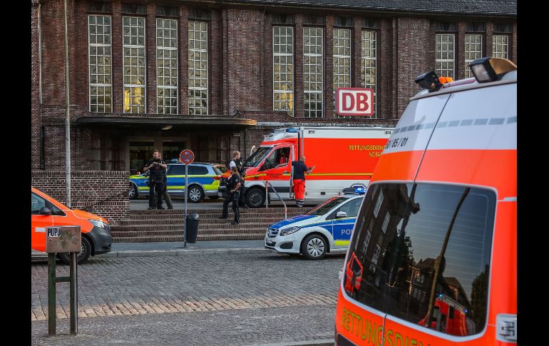 La estación principal de Flensburgo fue evacuada y el servicio ferroviario a la ciudad se interrumpió temporalmente. EFE/ H. Thomsen