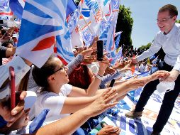 Ricardo Anaya estuvo con simpatizantes en Guanajuato. NOTIMEX/J. Lira