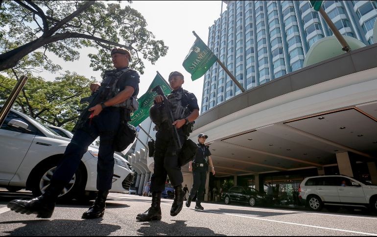 Singapur designó una amplía región del centro de la capital como zona especial de seguridad para la reunión entre el presidente de EU y el líder norcoreano; habrá estrictos controles de seguridad. EFE / W. Woon
