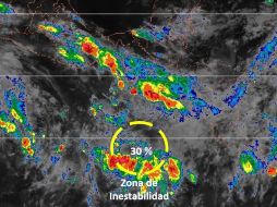 El fenómeno mantiene vientos máximos sostenidos de 25 kilómetros por hora y rachas de 35 kilómetros por hora. TWITTER/conagua_clima