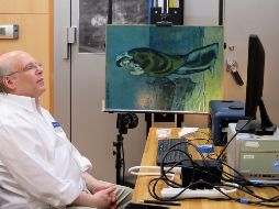 Los investigadores consideran que la hoja del diario pudo tapar la composición anterior para pintar de nuevo. AFP/Museo Pola