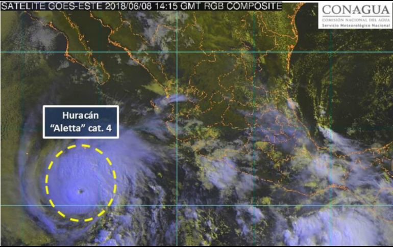 Recomiendan a la población en las zonas costeras, incluido Jalisco, extremar precauciones por lluvias, viento y oleaje y atender las recomendaciones emitidas por Protección Civil. ESPECIAL / smn.conagua.gob.mx/