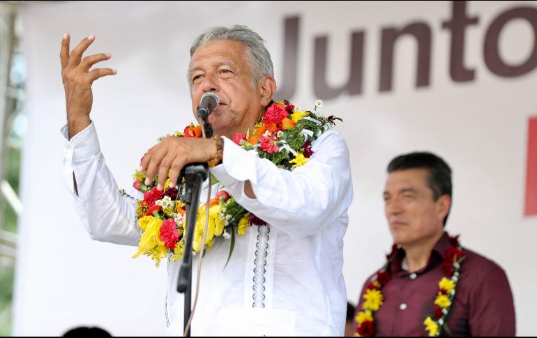 AMLO afirma que, de ganar, buscara resolver el problema migratorio. SUN / V. ROSAS
