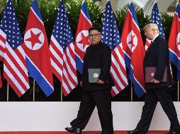 El líder norcoreano y el presidente de Estados Unidos sostuvieron una cumbre histórica en Singapur. AFP / A. Wallace